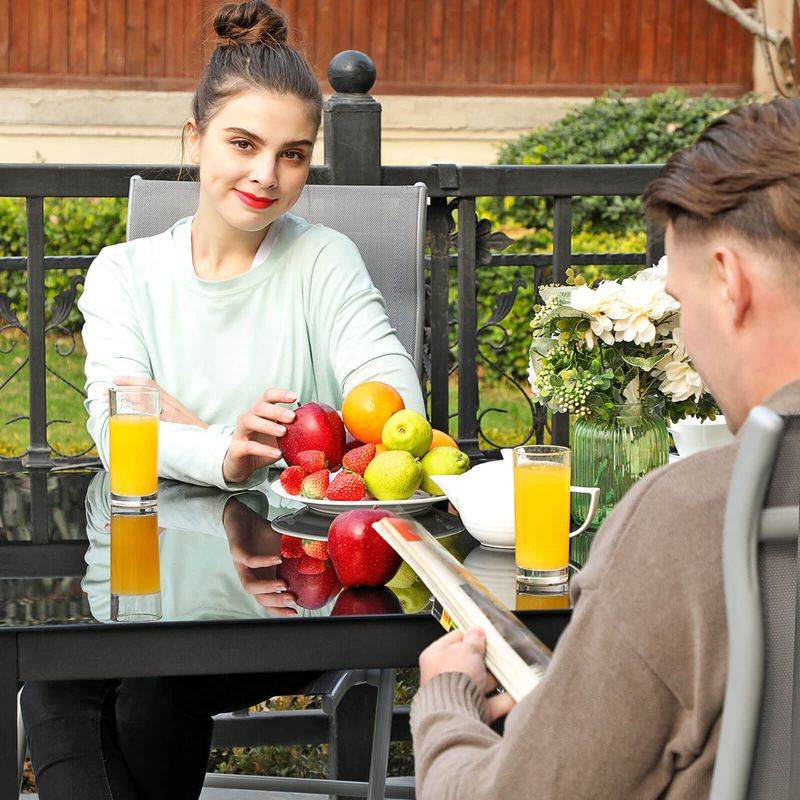 Songmics SONGMICS 4er-Set Gartenstühle mit robustem Aluminiumgestell Saisonale Angebote