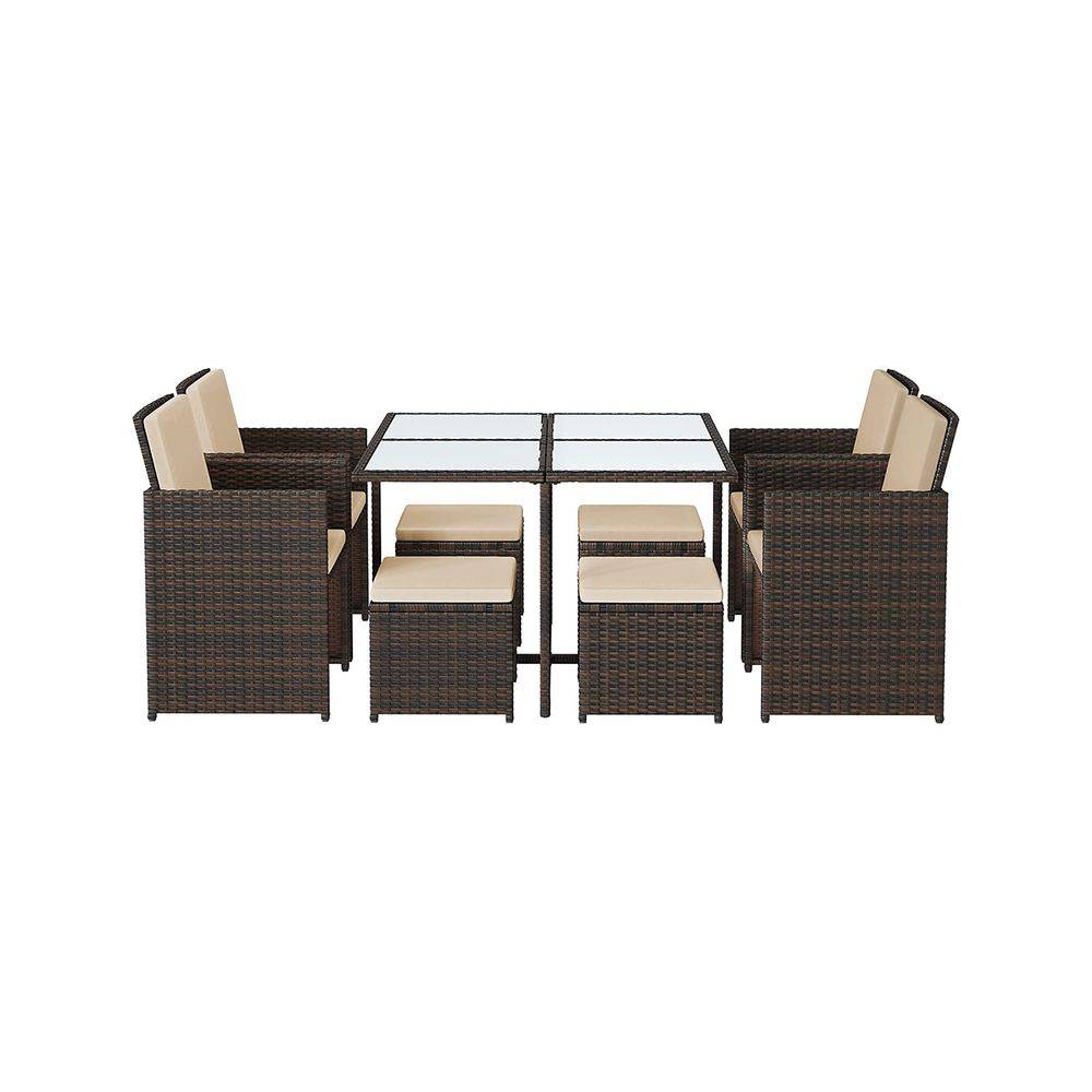 Songmics SONGMICS Polyrattan Gartenmöbel 9er-Set Tägliche Deals
