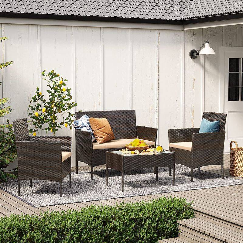 Songmics SONGMICS Gartenmöbel-Set aus PE-Polyrattan Riesige Ersparnisse