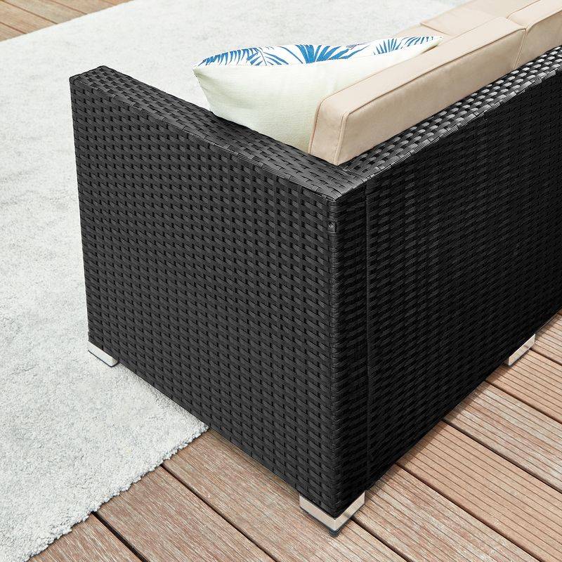 Songmics SONGMICS Polyrattan Gartenmöbel 3er-Set mit Tisch und 4 Stühlen Super Sparpreis