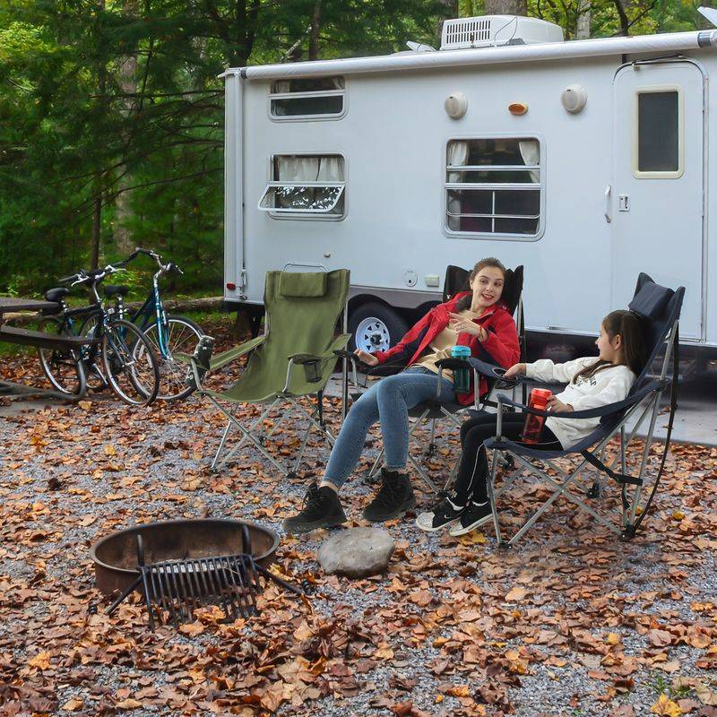 Songmics SONGMICS Campingstuhl mit Armlehnen, Kopfstütze und Getränkehaltern Zeitbegrenzte Promotion