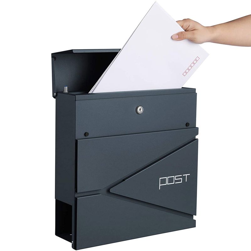 Songmics SONGMICS Abschließbarer Wandbriefkasten Anthrazit Speichern exportieren