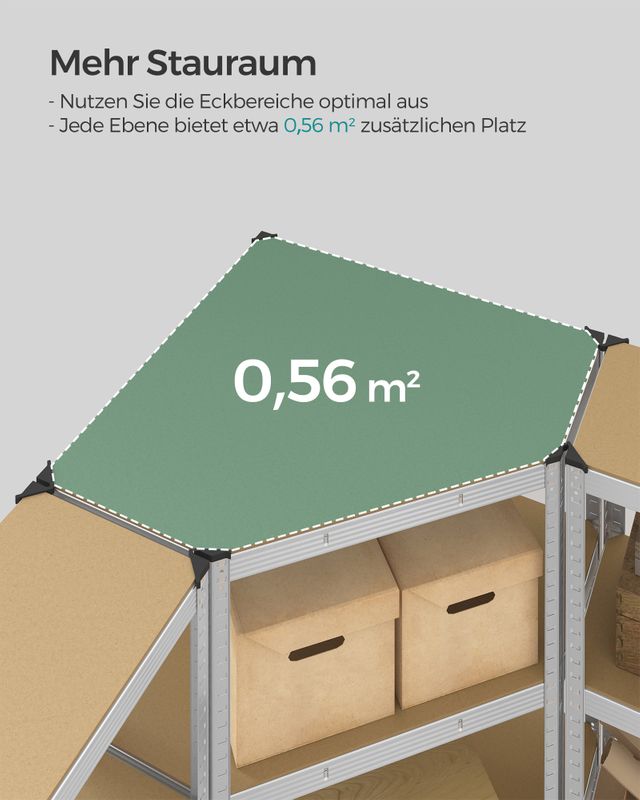 Songmics SONGMICS Eckregal-Set mit 5 Ebenen bis 2625 kg belastbar Kostenloser Versand