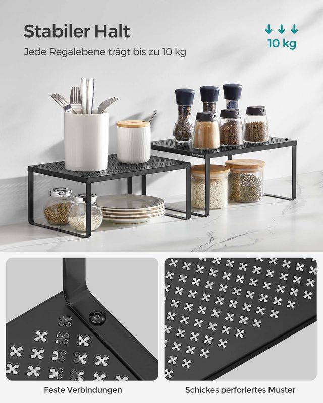 Songmics SONGMICS Gewürzregal 2er Set aus Metall tintenschwarz Fabrik Onlineshop