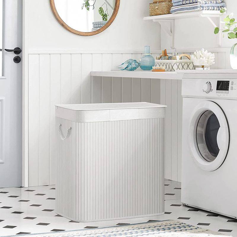Songmics SONGMICS Wäschekorb aus Bambus mit 3 Fächern Wochenangebot