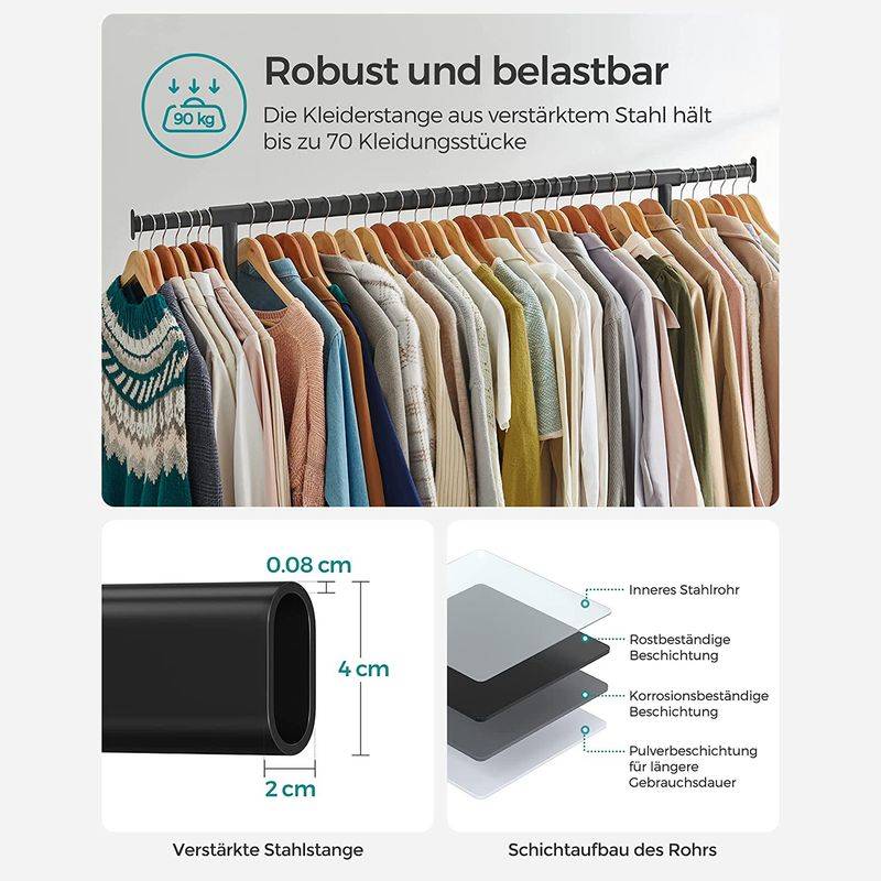 Songmics SONGMICS Ausziehbarer Kleiderständer auf Rollen Neueste Stile