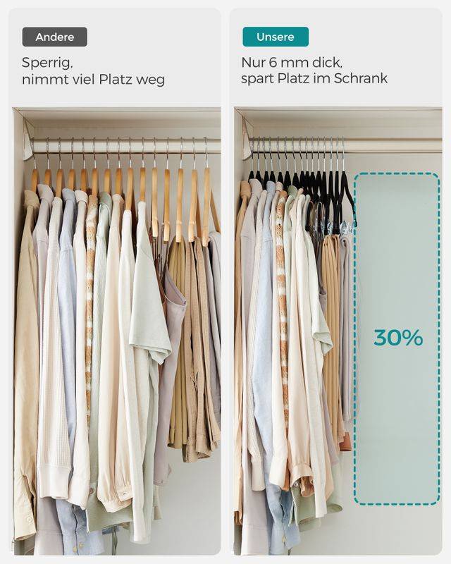 Songmics SONGMICS Kleiderbügel aus Samt mit verstellbaren Clips Super Rabatt