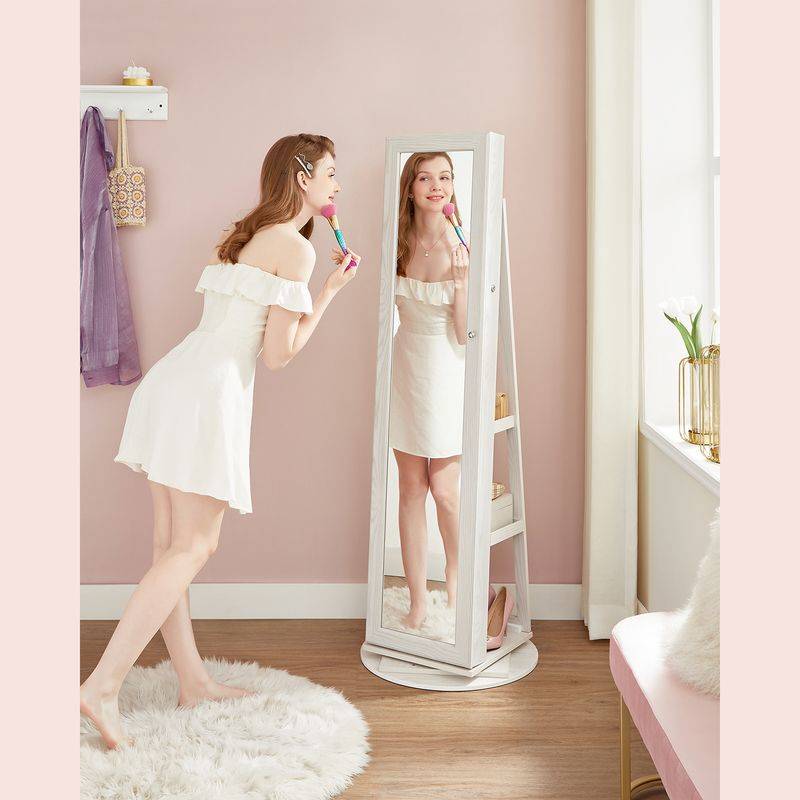 Songmics SONGMICS Drehbarer Schmuckschrank mit Spiegel Vatertagsangebot