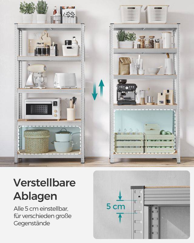 Songmics SONGMICS Schwerlastregal mit 5 verstellbaren Ablagen Zeitlich begrenztes Angebot