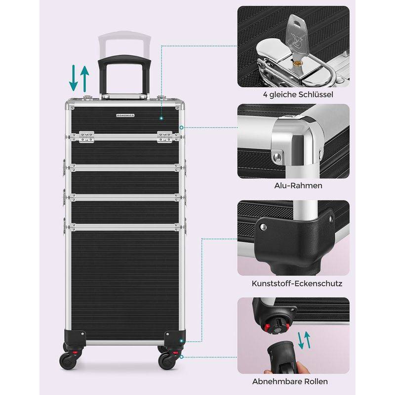 Songmics SONGMICS 4-in-1 Schminkkoffer abschließbar 50% Rabatt mit kostenlosem Versand