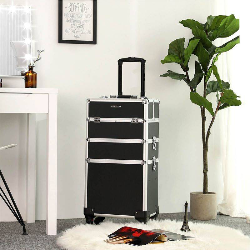 Songmics SONGMICS 3-in-1 Schminkkoffer mit Universal-Rollen Begrenzt auf 3 Tage