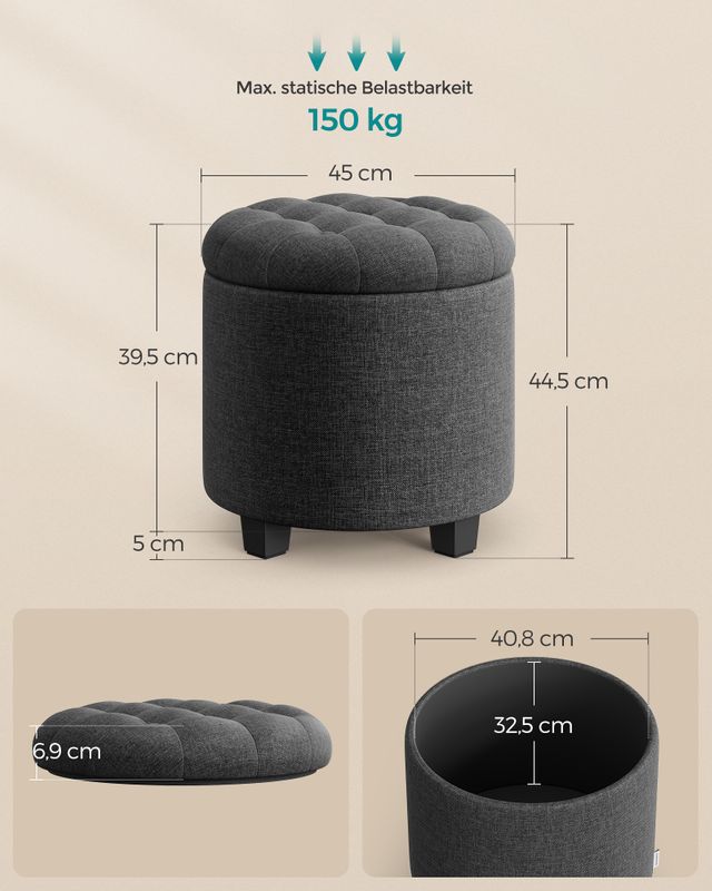 Songmics SONGMICS Fußhocker mit Stauraum 50% Rabatt für begrenzte Zeit
