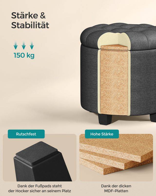 Songmics SONGMICS Fußhocker mit Stauraum 50% Rabatt für begrenzte Zeit