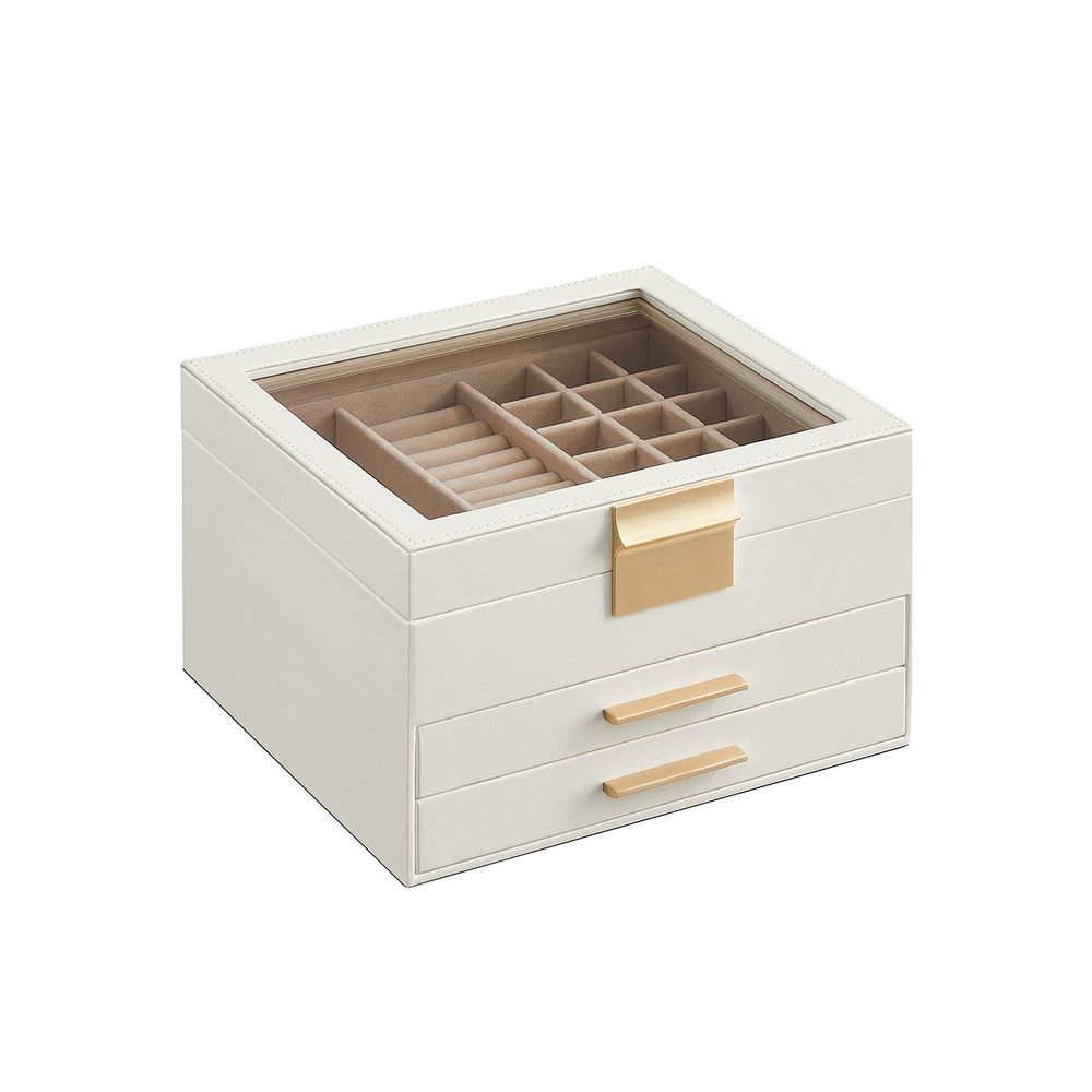 Songmics SONGMICS Schmuckbox mit Glasdeckel