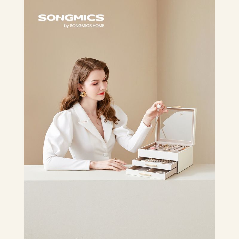 Songmics SONGMICS Schmuckbox mit Glasdeckel Angebote