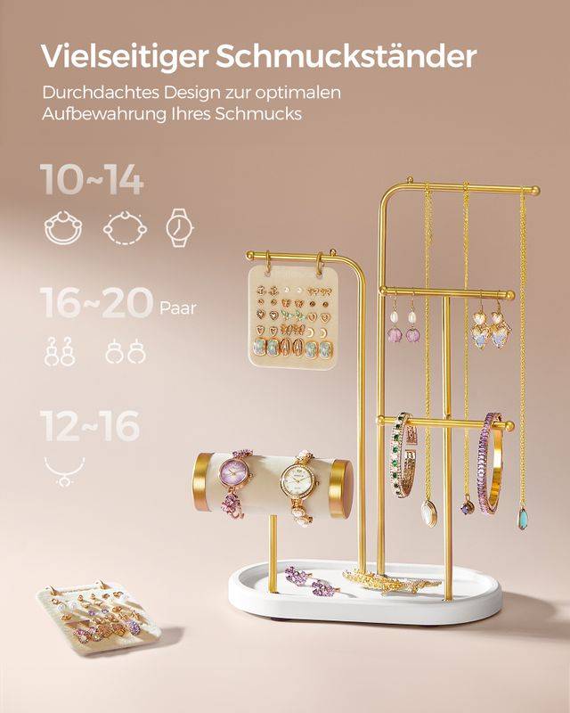 Songmics SONGMICS Schmuckständer mit 4 Hängestangen aus Metall Fabrik Onlineshop