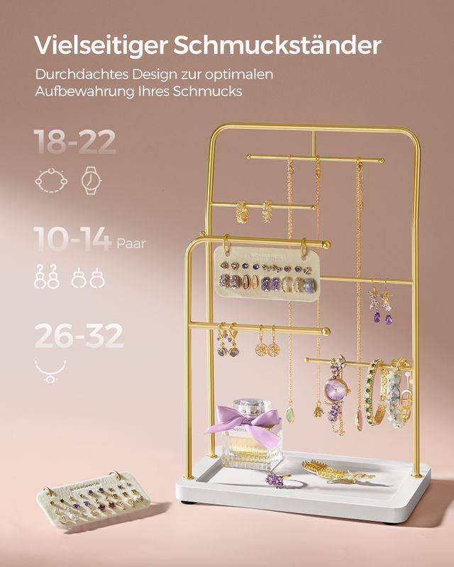 Songmics SONGMICS Schmuckständer mit 6 Hängestangen aus Metall Fabrikpreis