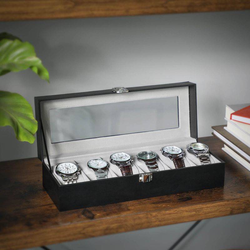 Songmics SONGMICS Uhrenbox mit Glasdeckel und Schloss Sonderangebot