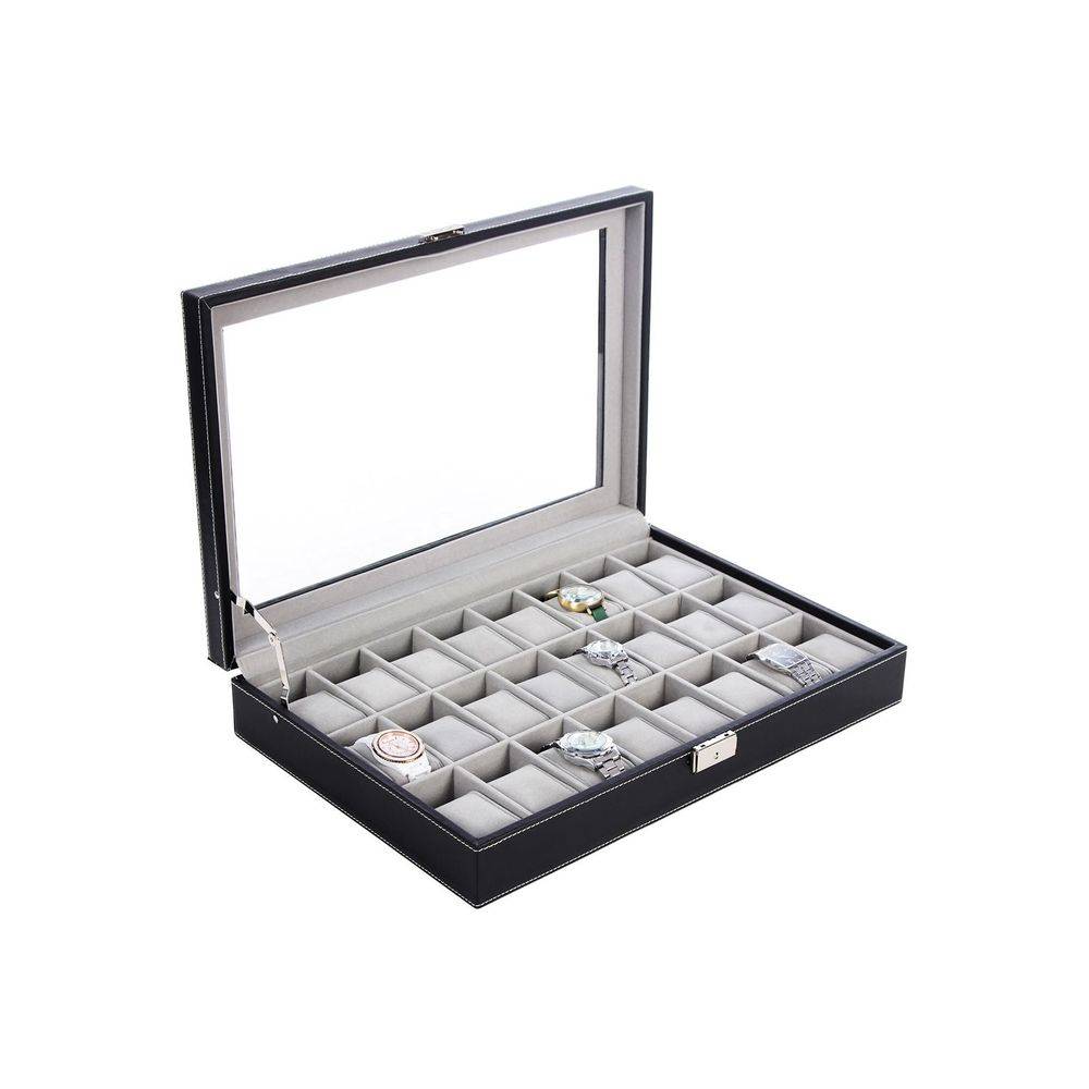 Songmics SONGMICS Große Uhrenbox für 24 Uhren