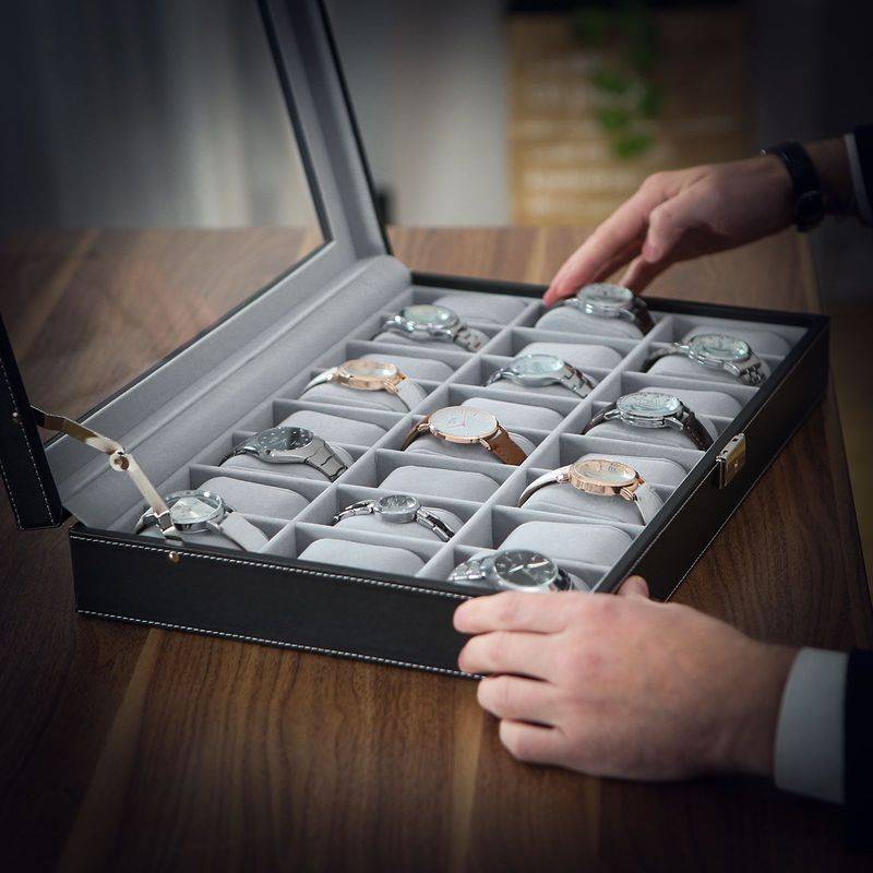 Songmics SONGMICS Große Uhrenbox für 24 Uhren Versandkostenfrei