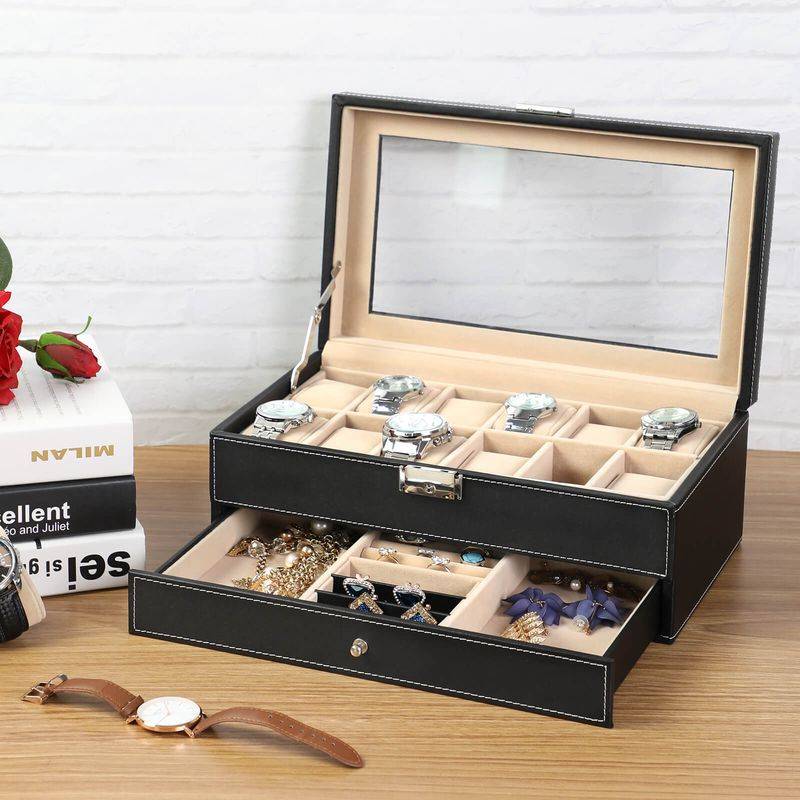 Songmics SONGMICS Uhrenbox mit 2 Etagen Flash Sale