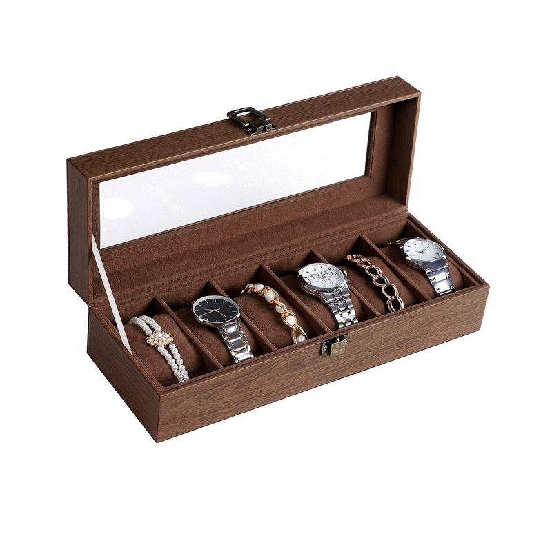 Songmics SONGMICS Uhrenbox mit Glasdeckel und Metallverschluss Online Shopping
