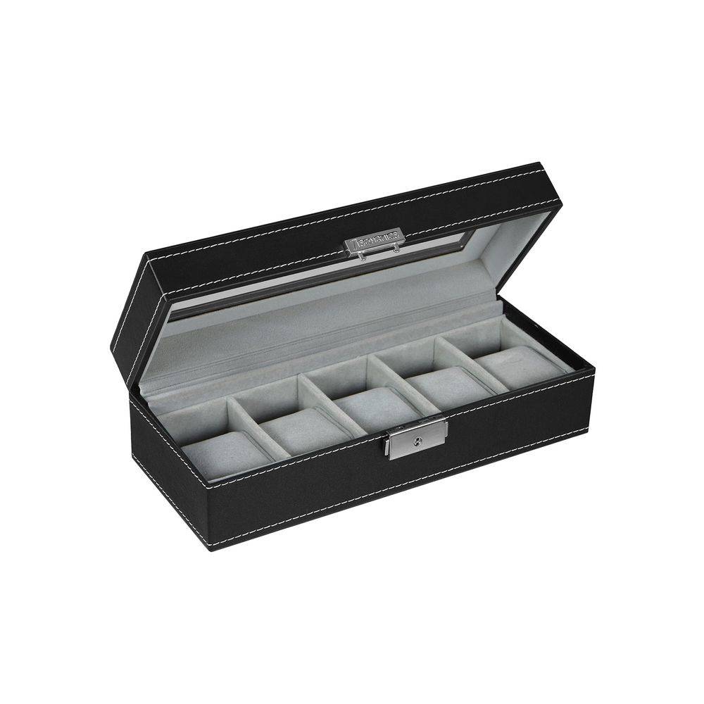 Songmics SONGMICS Rechteckige Uhrenbox für 5 Uhren