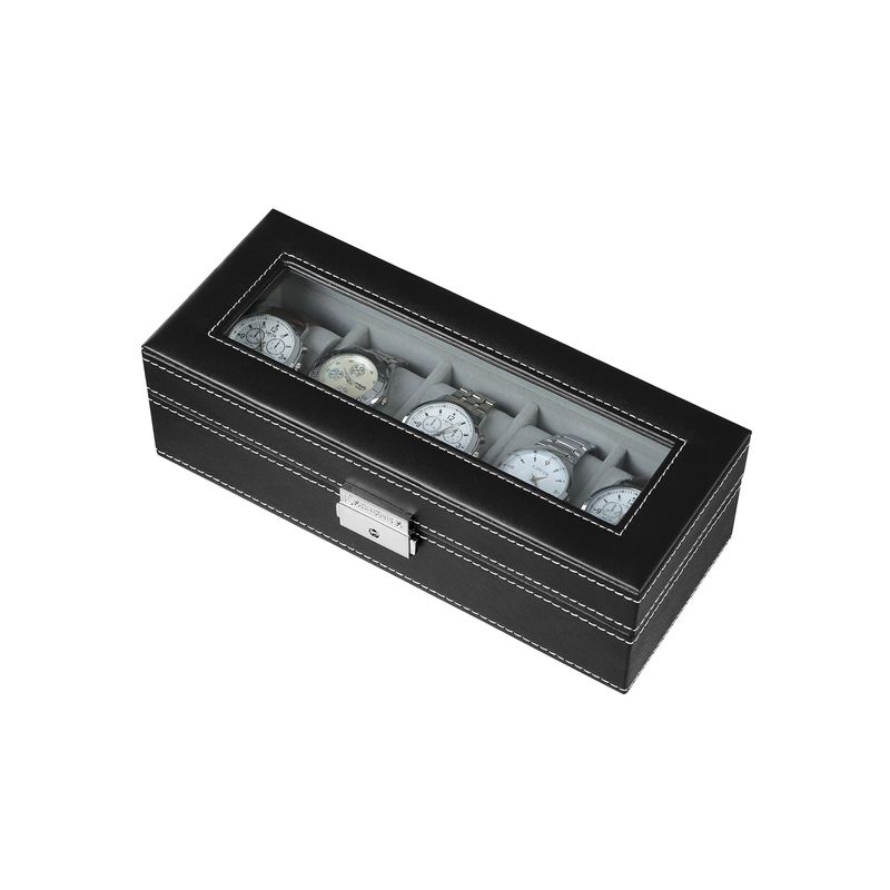 Songmics SONGMICS Rechteckige Uhrenbox für 5 Uhren Preisnachlass