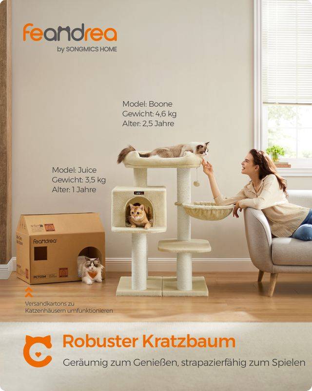 Songmics Feandrea Kratzbaum für große Katzen mit Ausichtsplattform Valentinstagsangebot