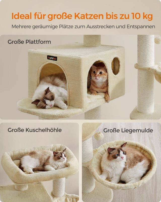 Songmics Feandrea Kratzbaum für große Katzen mit Ausichtsplattform Valentinstagsangebot