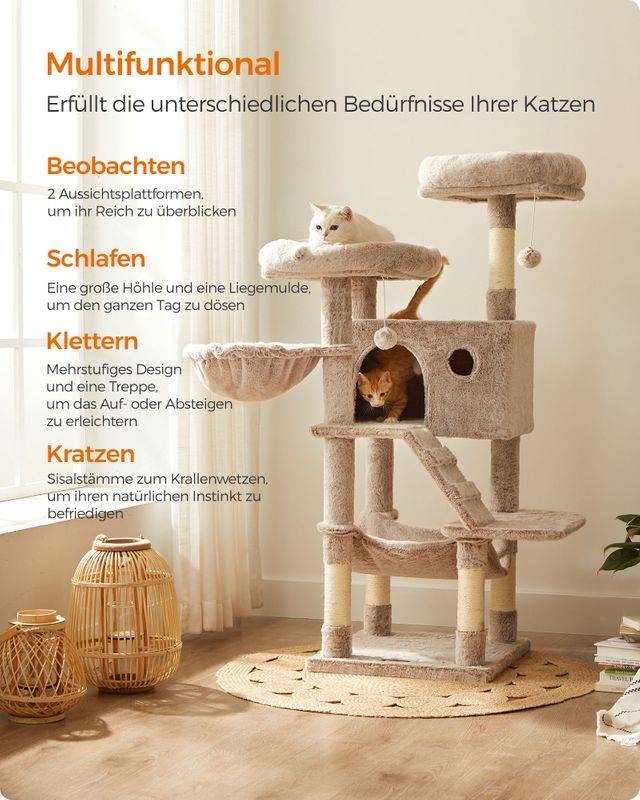 Songmics Feandrea Katzenbaum mit weichem Bezug Lagerräumung