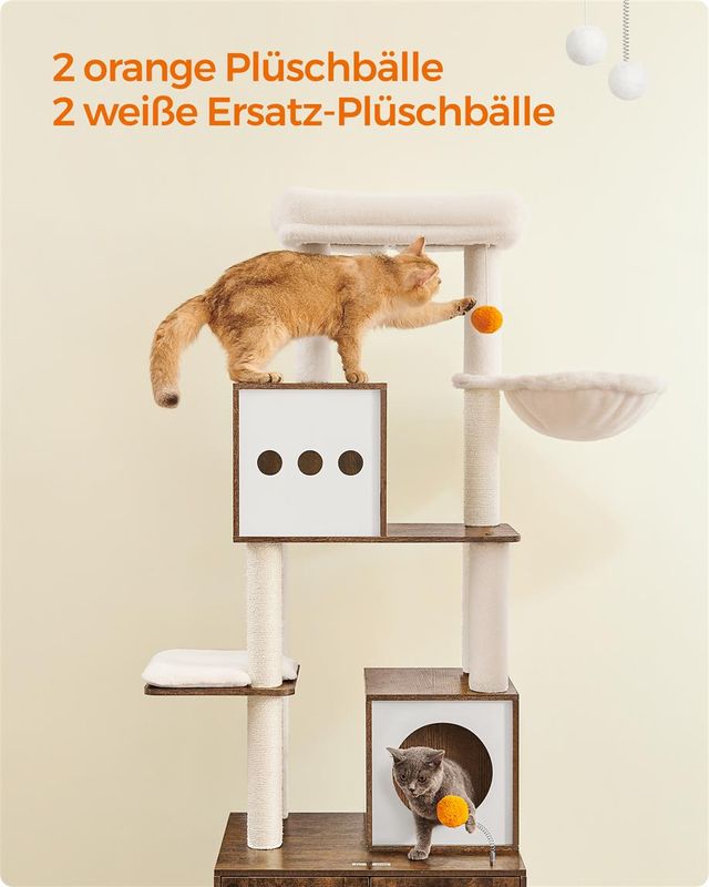 Songmics Feandrea Kratzbaum, Katzenbaum mit Katzenklo-Schrank Neuheiten