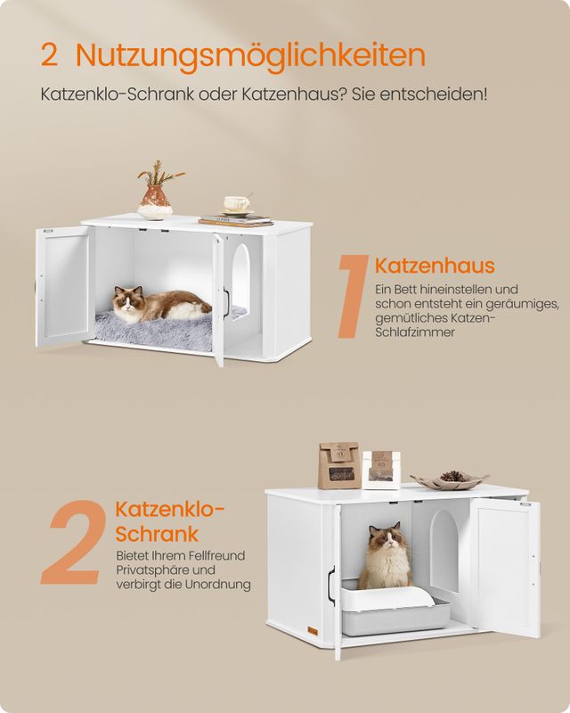 Songmics Feandrea Katzenhaus mit Doppeltür und Griffen Saisonale Angebote