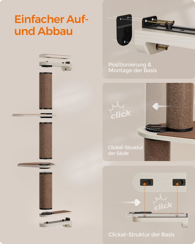 Songmics Clickat Planet - Katzenmöbel Kletterwand 10er Set Räumungsverkauf