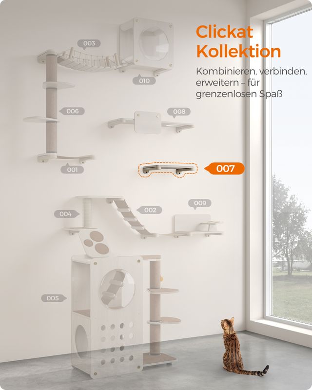 Songmics Clickat Kollektion - Nr. 007 Katzenbrett zur Wandmontage Kauf eins, bekomm eins gratis