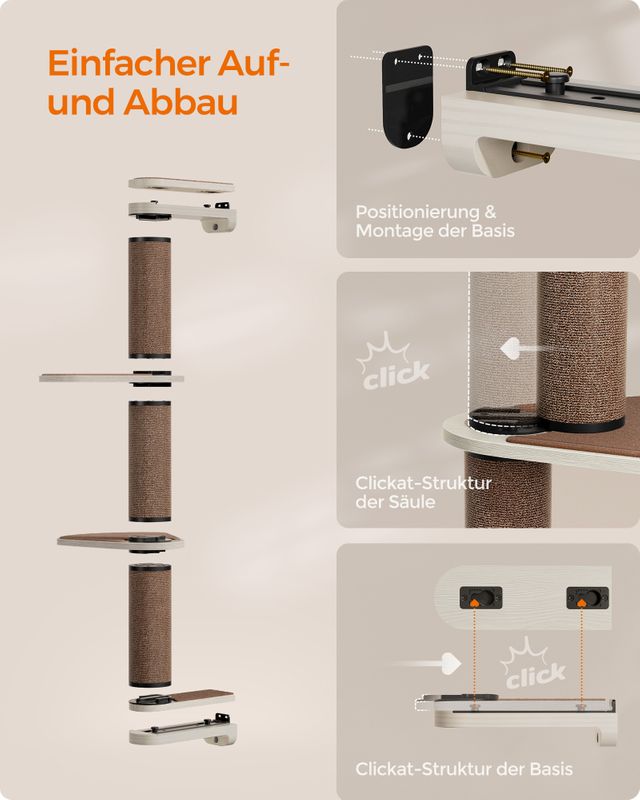Songmics Clickat Oasis - Katzenmöbel Kletterwand 5er Set Tägliche Deals
