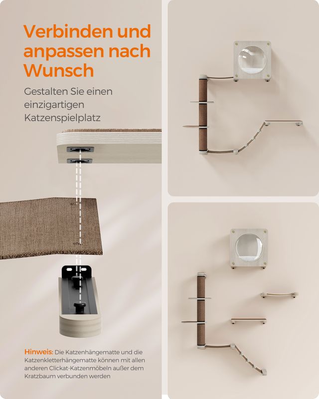 Songmics Clickat Oasis - Katzenmöbel Kletterwand 5er Set Tägliche Deals