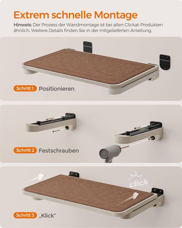 Songmics Clickat Kollektion - Nr. 002 Katzenkletterhängematte zur Wandmontage Sonderangebote