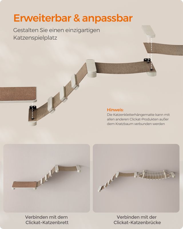Songmics Clickat Kollektion - Nr. 002 Katzenkletterhängematte zur Wandmontage Sonderangebote