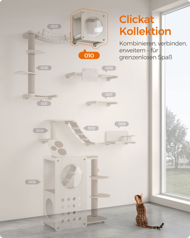 Songmics Clickat Kollektion - Nr. 010 Katzenhöhle zur Wandmontage