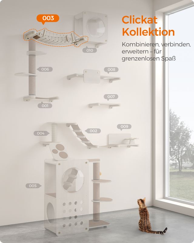 Songmics Clickat Kollektion - Nr. 003 Katzenbrücke zur Wandmontage VIP-Rabatte