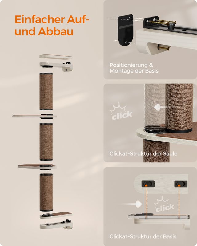 Songmics Clickat Kollektion - Nr. 006 Kratzsäule zur Wandmontage Super Sparpreis