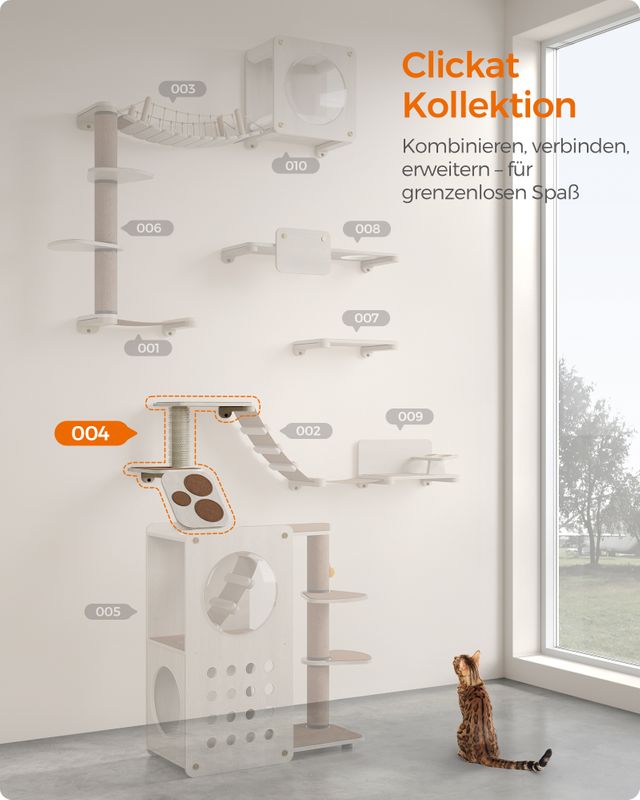 Songmics Clickat Kollektion - Nr. 004 Katzentreppe zur Wandmontage Begrenzte Freigabe
