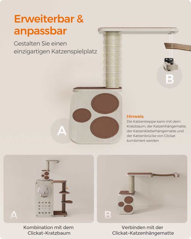 Songmics Clickat Kollektion - Nr. 004 Katzentreppe zur Wandmontage Begrenzte Freigabe