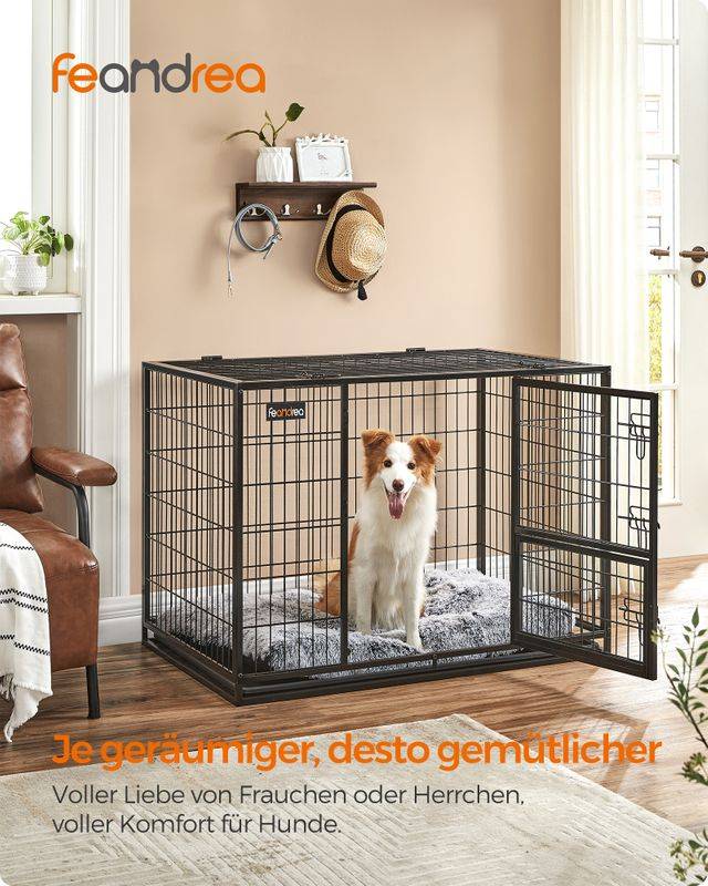 Songmics Feandrea Hundekäfig hochbelastbar transportabel mit 2 abnehmbaren Türen Neueste Stile