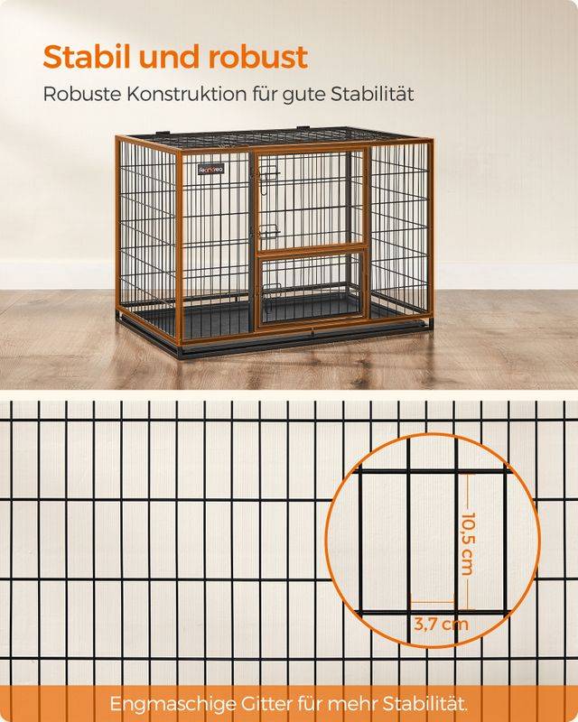 Songmics Feandrea Hundekäfig hochbelastbar transportabel mit 2 abnehmbaren Türen Neueste Stile