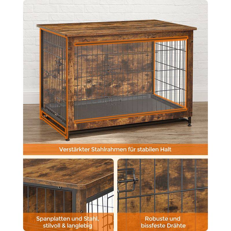 Songmics Feandrea Hundekäfig hochbelastbar für Zuhause mit herausnehmbarem Tablett Letzte 2 Tage