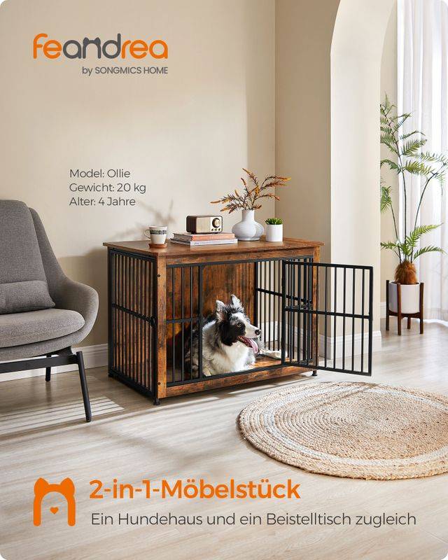 Songmics Feandrea Hundekäfig bis zu 32 kg mit 2 Türen Zeitbegrenzte Promotion