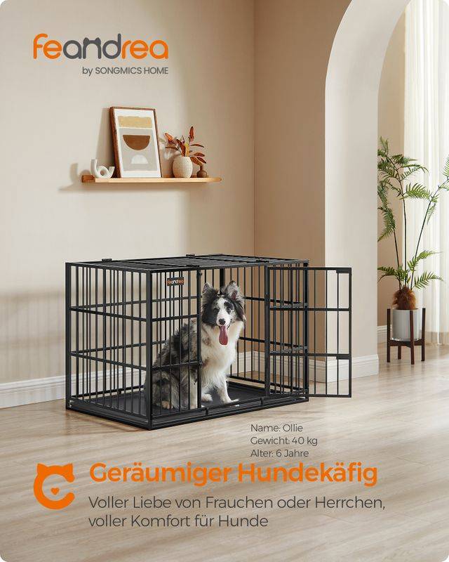 Songmics Feandrea Hundekäfig 107 x 70 x 75 cm mit herausnehmbarer Bodenschale Bis zu 60% Rabatt