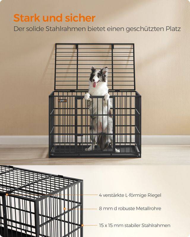 Songmics Feandrea Hundekäfig 107 x 70 x 75 cm mit herausnehmbarer Bodenschale Bis zu 60% Rabatt